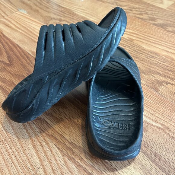 NEW Hoka One One ORA Recovery Slide Sandals Slides US Womens 5 Black - Picture 1 of 6